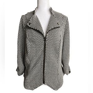 Torrid 1 14 16 1X jacket black and white checked moto jacket